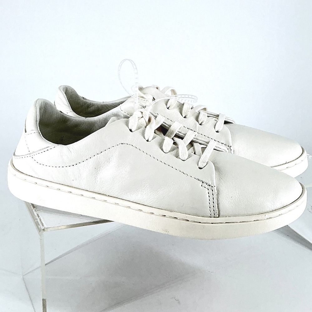 OluKai Size 7 Pehuea Li Leather Sneakers Bright White Womens Low NEW Shoes $120